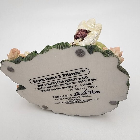 Vintage 1999 Boyds Bears "TuTu C. Rabbit...Frog Lake" Figurine with Box - Picture 8 of 13